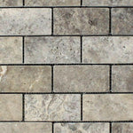 2x4 Silver Travertine Tumbled Mosaic Tile 2x4 Silver Travertine Tumbled Mosaic Tile - American Tile Depot