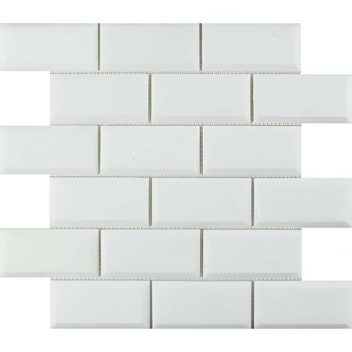 2x4 Thassos White Marble Honed & Beveled Brick Mosaic Tile 2x4 Thassos White Marble Honed & Beveled Brick Mosaic Tile - American Tile Depot