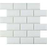 2x4 Thassos White Marble Polished & Beveled Brick Mosaic Tile 2x4 Thassos White Marble Polished & Beveled Brick Mosaic Tile - American Tile Depot