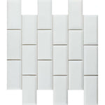 2x4 Thassos White Marble Polished & Beveled Brick Mosaic Tile 2x4 Thassos White Marble Polished & Beveled Brick Mosaic Tile - American Tile Depot