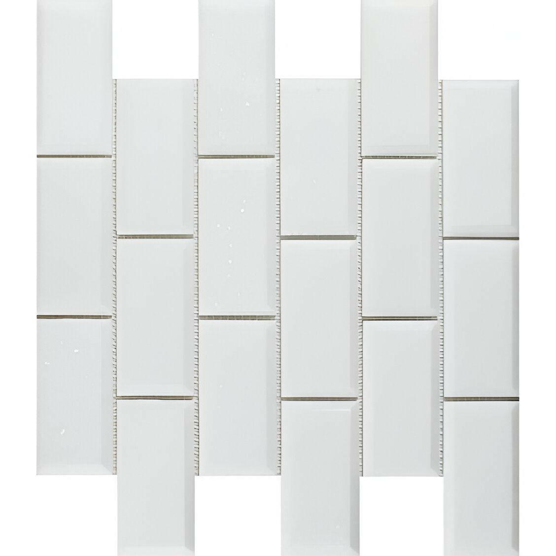 2x4 Thassos White Marble Polished & Beveled Brick Mosaic Tile 2x4 Thassos White Marble Polished & Beveled Brick Mosaic Tile - American Tile Depot