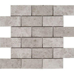 2x4 Tundra Gray (Atlantic Gray) Marble Honed Brick Mosaic Tile 2x4 Tundra Gray (Atlantic Gray) Marble Honed Brick Mosaic Tile - American Tile Depot