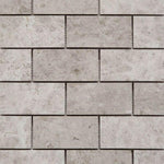 2x4 Tundra Gray (Atlantic Gray) Marble Honed Brick Mosaic Tile 2x4 Tundra Gray (Atlantic Gray) Marble Honed Brick Mosaic Tile - American Tile Depot