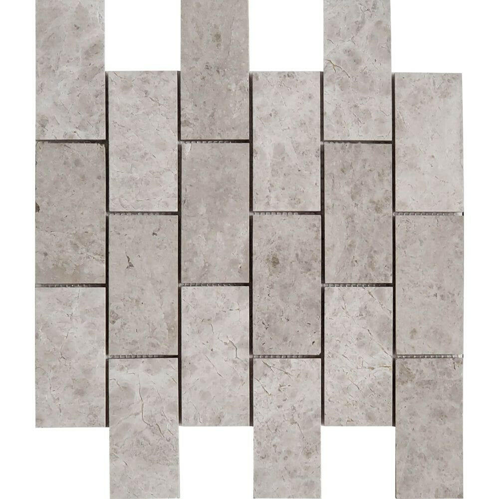 2x4 Tundra Gray (Atlantic Gray) Marble Polished Brick Mosaic Tile 2x4 Tundra Gray (Atlantic Gray) Marble Polished Brick Mosaic Tile - American Tile Depot