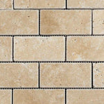 2x4 Walnut Travertine Tumbled Brick Mosaic Tile - American Tile Depot