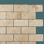 2x4 Walnut Travertine Tumbled Brick Mosaic Tile - American Tile Depot