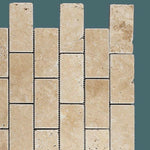 2x4 Walnut Travertine Tumbled Brick Mosaic Tile - American Tile Depot