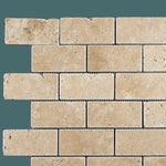 2x4 Walnut Travertine Tumbled Brick Mosaic Tile - American Tile Depot