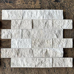 2x4 White Pearl / Botticino Marble Split-Faced Mosaic Tile 2x4 White Pearl / Botticino Marble Split-Faced Mosaic Tile - American Tile Depot