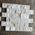 2x4 White Pearl / Botticino Marble Split-Faced Mosaic Tile 2x4 White Pearl / Botticino Marble Split-Faced Mosaic Tile - American Tile Depot
