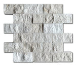 2x4 White Pearl / Botticino Marble Split-Faced Mosaic Tile 2x4 White Pearl / Botticino Marble Split-Faced Mosaic Tile - American Tile Depot