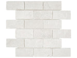 2x4 White Pearl / Botticino Marble Tumbled Brick Mosaic Tile 2x4 White Pearl / Botticino Marble Tumbled Brick Mosaic Tile - American Tile Depot