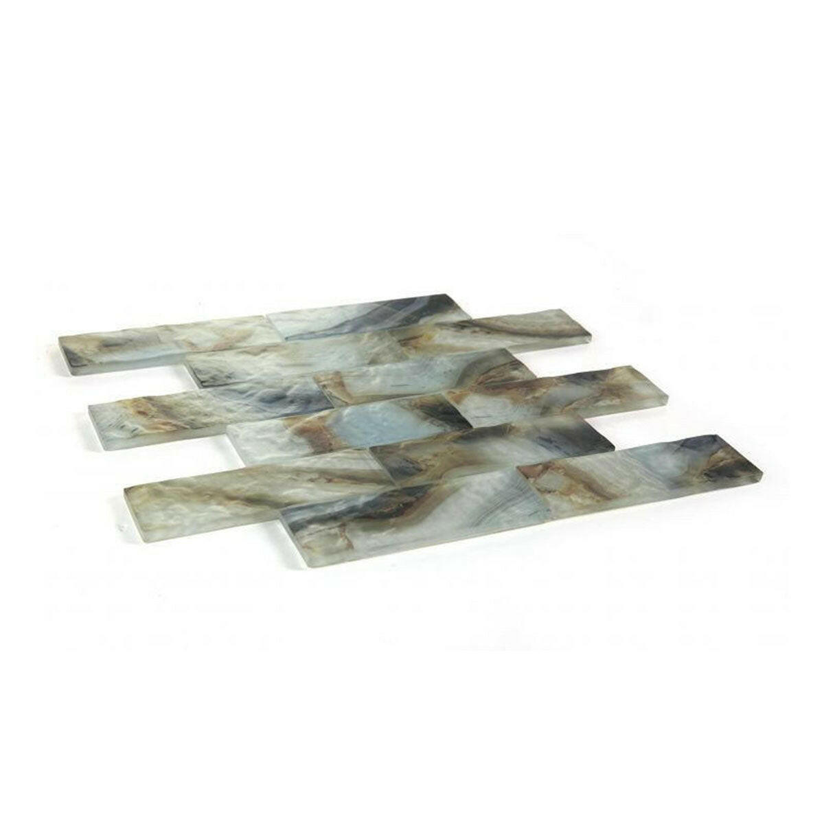 2x6 Aesthetic Onyx Mauna Subway Brick Glass Mosaic Wall Tile 2x6 Aesthetic Onyx Mauna Subway Brick Glass Mosaic Wall Tile - American Tile Depot
