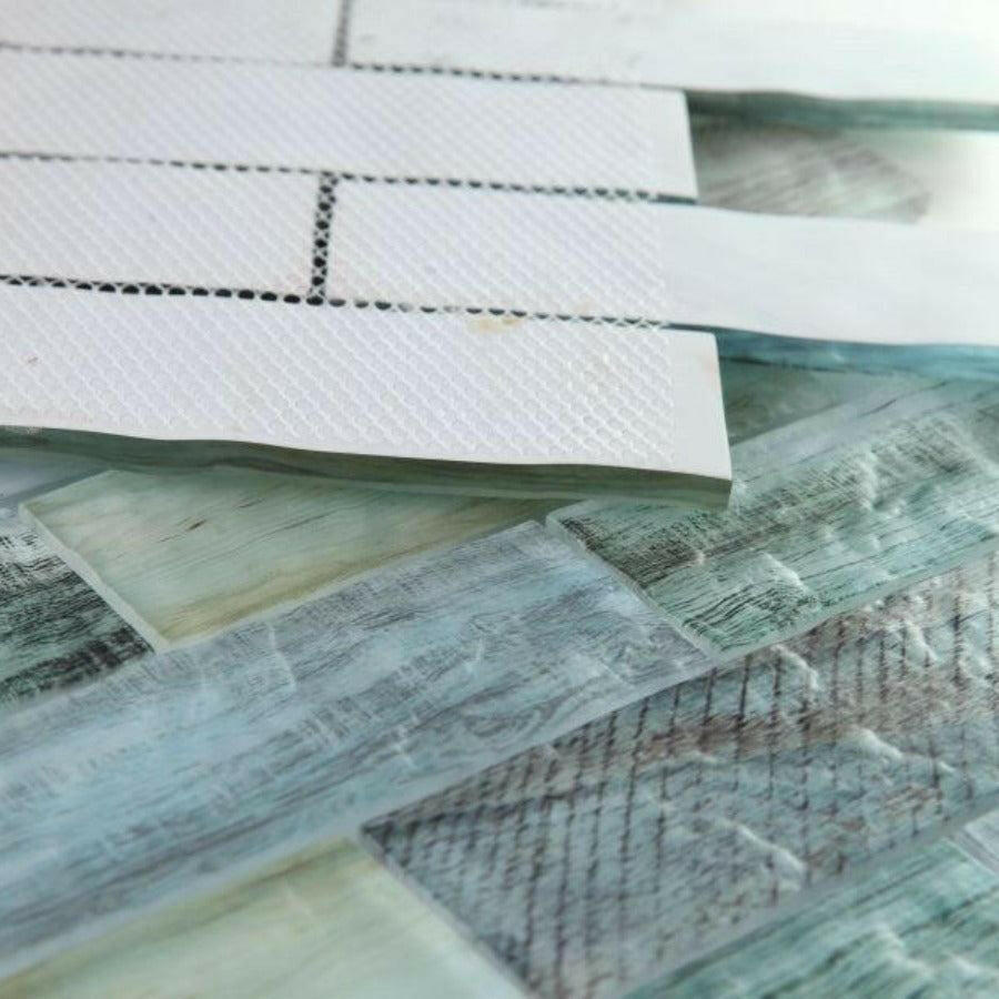2x6 Aesthetic Wood Lake Subway Brick Glass Mosaic Wall Tile 2x6 Aesthetic Wood Lake Subway Brick Glass Mosaic Wall Tile - American Tile Depot