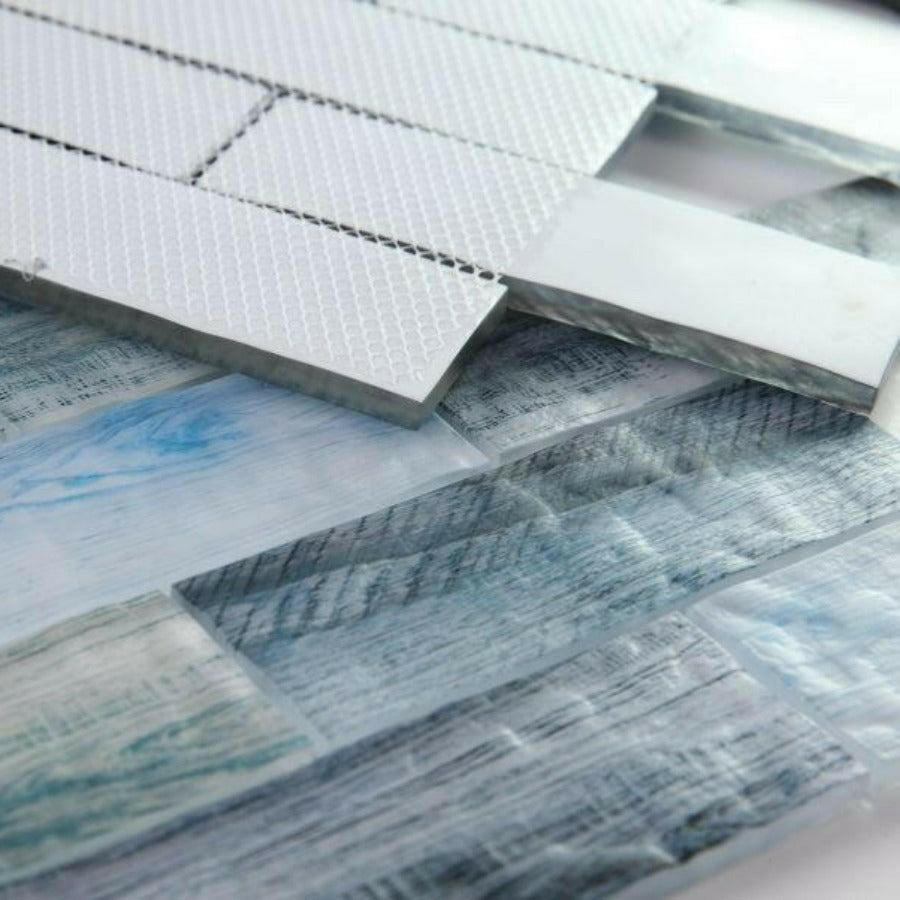 2x6 Aesthetic Wood Ocean Subway Brick Glass Mosaic Wall Tile 2x6 Aesthetic Wood Ocean Subway Brick Glass Mosaic Wall Tile - American Tile Depot