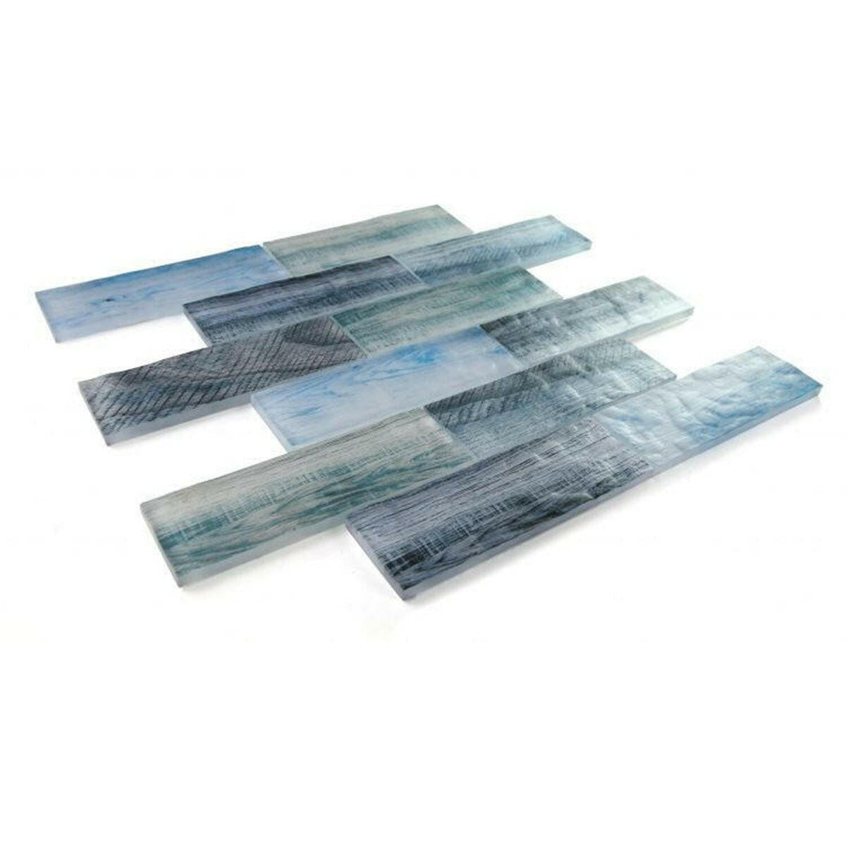 2x6 Aesthetic Wood Ocean Subway Brick Glass Mosaic Wall Tile 2x6 Aesthetic Wood Ocean Subway Brick Glass Mosaic Wall Tile - American Tile Depot