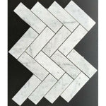 2x6 Carrara White Marble Honed Herringbone Mosaic Tile 2x6 Carrara White Marble Honed Herringbone Mosaic Tile - American Tile Depot