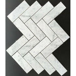 2x6 Carrara White Marble Honed Herringbone Mosaic Tile 2x6 Carrara White Marble Honed Herringbone Mosaic Tile - American Tile Depot