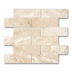2x6 Diano Royal (Queen Beige) Marble Split-Faced Mosaic Tile 2x6 Diano Royal (Queen Beige) Marble Split-Faced Mosaic Tile - American Tile Depot