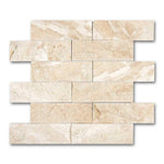 2x6 Diano Royal (Queen Beige) Marble Split-Faced Mosaic Tile 2x6 Diano Royal (Queen Beige) Marble Split-Faced Mosaic Tile - American Tile Depot