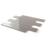 2x6 Oceanhouse Grey Shining Glossy Subway Glass Mosaic Tile 2x6 Oceanhouse Grey Shining Glossy Subway Glass Mosaic Tile - American Tile Depot