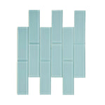 2x6 Oceanhouse Mint Glossy Subway Glass Mosaic Tile 2x6 Oceanhouse Mint Glossy Subway Glass Mosaic Tile - American Tile Depot