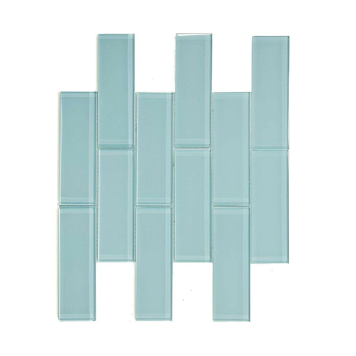 2x6 Oceanhouse Mint Glossy Subway Glass Mosaic Tile 2x6 Oceanhouse Mint Glossy Subway Glass Mosaic Tile - American Tile Depot