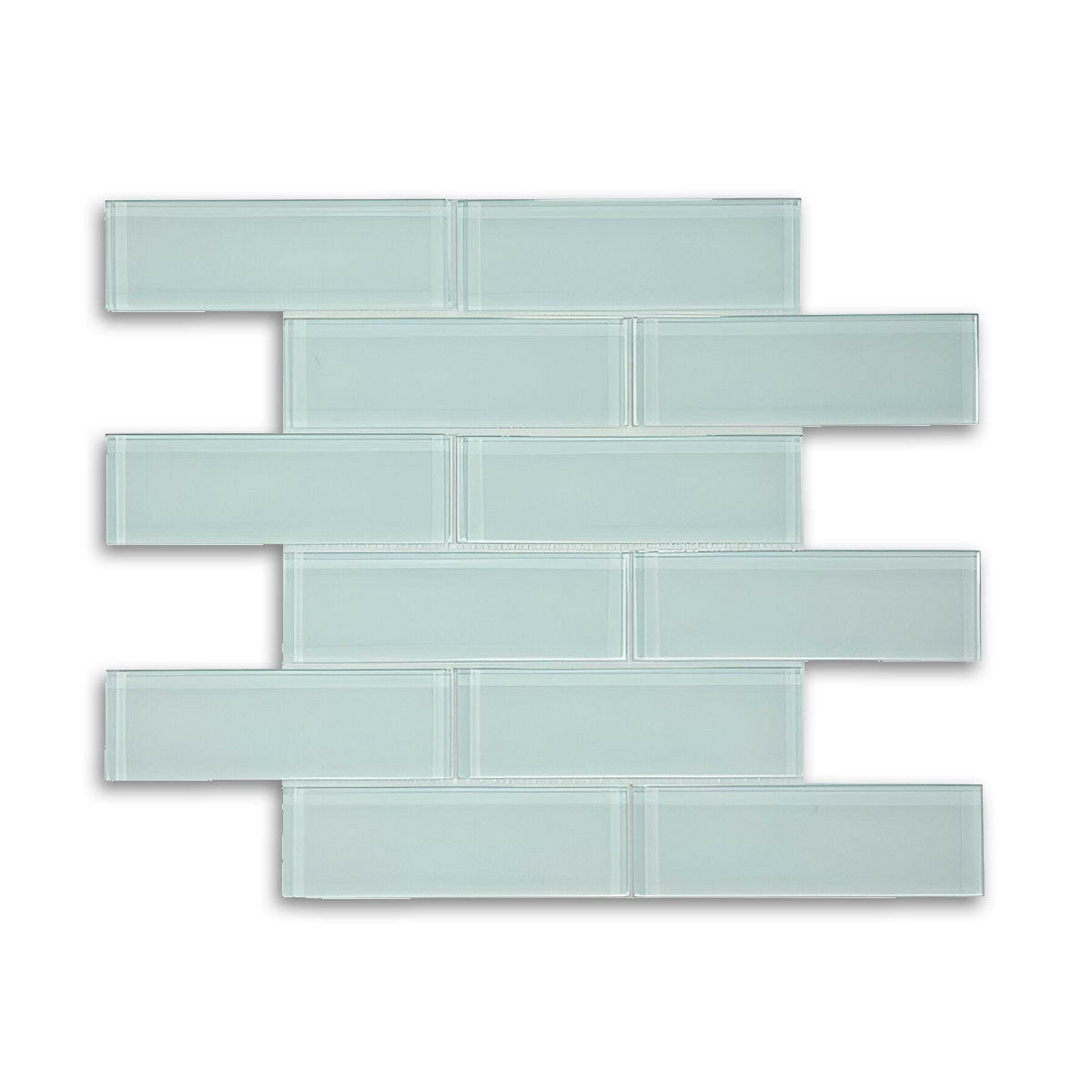 2x6 Oceanhouse Turquoise Glossy Subway Glass Mosaic Tile 2x6 Oceanhouse Turquoise Glossy Subway Glass Mosaic Tile - American Tile Depot