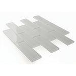 2x6 Oceanhouse White Shining Glossy Subway Glass Mosaic Tile 2x6 Oceanhouse White Shining Glossy Subway Glass Mosaic Tile - American Tile Depot