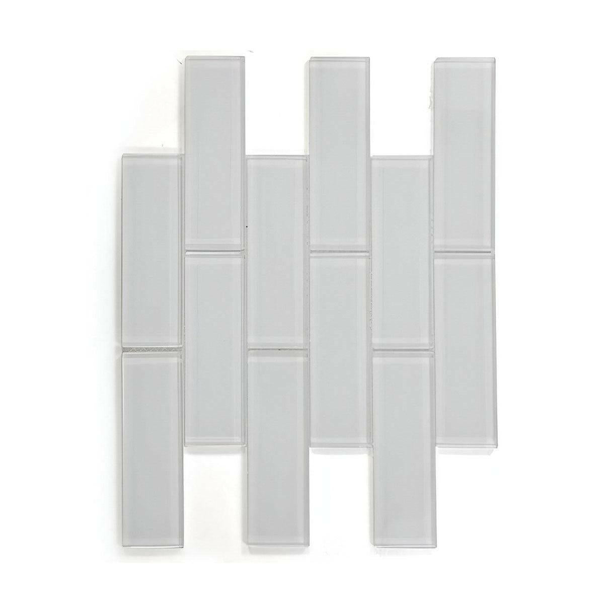 2x6 Oceanhouse White Shining Glossy Subway Glass Mosaic Tile 2x6 Oceanhouse White Shining Glossy Subway Glass Mosaic Tile - American Tile Depot