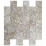 2x6 Tundra Gray (Atlantic Gray) Marble Split-Faced Mosaic Tile 2x6 Tundra Gray (Atlantic Gray) Marble Split-Faced Mosaic Tile - American Tile Depot