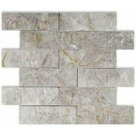 2x6 Tundra Gray (Atlantic Gray) Marble Split-Faced Mosaic Tile 2x6 Tundra Gray (Atlantic Gray) Marble Split-Faced Mosaic Tile - American Tile Depot