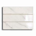 2x8 Lumina Bianco Glossy Marble Look Ceramic Tile - American Tile Depot
