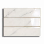 2x8 Lumina Bianco Glossy Marble Look Ceramic Tile - American Tile Depot