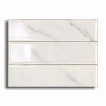 2x8 Lumina Bianco Glossy Marble Look Ceramic Tile - American Tile Depot
