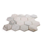 3" Beehive Calacatta Gold Honed Hexagon Marble Mosaic Tile 3" Beehive Calacatta Gold Honed Hexagon Marble Mosaic Tile - American Tile Depot