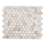 3" Beehive Calacatta Gold Honed Hexagon Marble Mosaic Tile 3" Beehive Calacatta Gold Honed Hexagon Marble Mosaic Tile - American Tile Depot