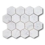 3" Beehive Carrara Honed Hexagon Marble Mosaic Tile 3" Beehive Carrara Honed Hexagon Marble Mosaic Tile - American Tile Depot