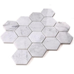 3" Beehive Carrara Polished Hexagon Marble Mosaic Tile 3" Beehive Carrara Polished Hexagon Marble Mosaic Tile - American Tile Depot
