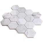 3" Beehive Carrara Polished Hexagon Marble Mosaic Tile 3" Beehive Carrara Polished Hexagon Marble Mosaic Tile - American Tile Depot