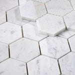 3" Beehive Carrara Polished Hexagon Marble Mosaic Tile 3" Beehive Carrara Polished Hexagon Marble Mosaic Tile - American Tile Depot