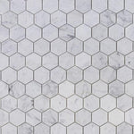 3" Beehive Carrara Polished Hexagon Marble Mosaic Tile 3" Beehive Carrara Polished Hexagon Marble Mosaic Tile - American Tile Depot