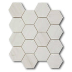 3" Beehive Dolomite Honed Hexagon Marble Mosaic Tile 3" Beehive Dolomite Honed Hexagon Marble Mosaic Tile - American Tile Depot