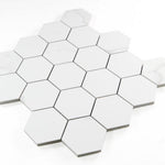 3" Borneo Calacatta Dorado Matte Hexagon Marble Laminated Porcelain Mosaic Tile 3" Borneo Calacatta Dorado Matte Hexagon Marble Laminated Porcelain Mosaic Tile - American Tile Depot