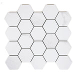 3" Borneo Calacatta Dorado Matte Hexagon Marble Laminated Porcelain Mosaic Tile 3" Borneo Calacatta Dorado Matte Hexagon Marble Laminated Porcelain Mosaic Tile - American Tile Depot