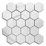 3" Borneo Dolomite Premium Matte Hexagon Marble Laminated Porcelain Mosaic Tile 3" Borneo Dolomite Premium Matte Hexagon Marble Laminated Porcelain Mosaic Tile - American Tile Depot