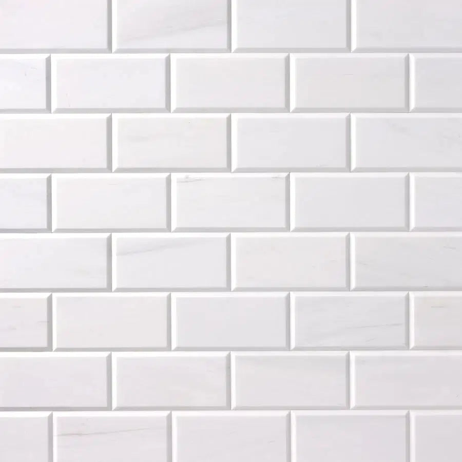 3 X 6 Bianco Dolomite Honed & Beveled Tile-American Tile Depot