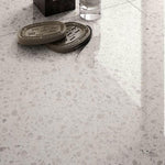 30x30 Skorra White Matte Terrazzo Look Porcelain Tile - American Tile Depot