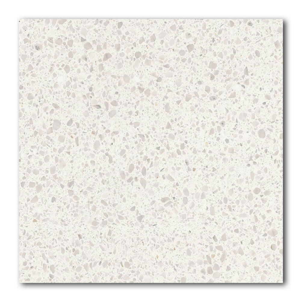 30x30 Skorra White Matte Terrazzo Look Porcelain Tile - American Tile Depot