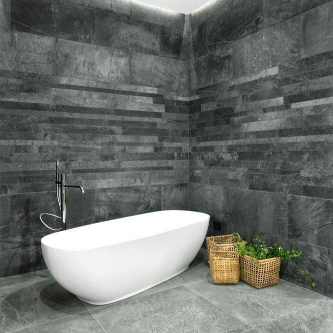 32x32 Ascendra Black Matte Travertine Look Porcelain Tile 32x32 Ascendra Black Matte Travertine Look Porcelain Tile - American Tile Depot
